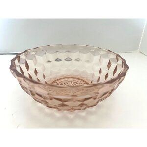 Pink Depression Glass By Jeannette Glass  Cubist Pattern 6 1/2”